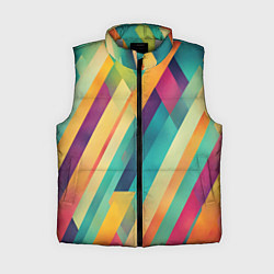 Женский жилет Цветные диагональные полосы, цвет: 3D-светло-серый