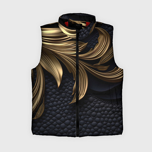 Женский жилет Золотые узоры в виде листьев / 3D-Красный – фото 1