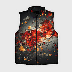 Женский жилет Желтые и черные осколки после взрыва, цвет: 3D-красный