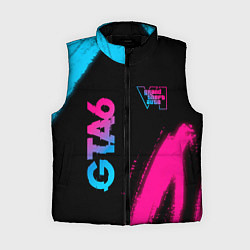 Женский жилет GTA6 - neon gradient вертикально, цвет: 3D-черный