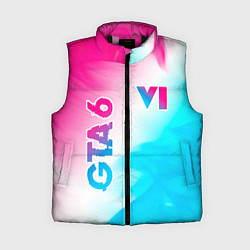 Женский жилет GTA 6 neon gradient style вертикально, цвет: 3D-черный