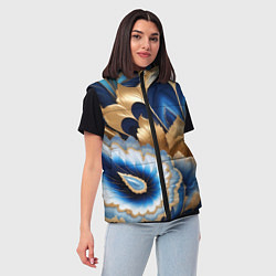 Женский жилет Королевский синий с золотом, цвет: 3D-светло-серый — фото 2