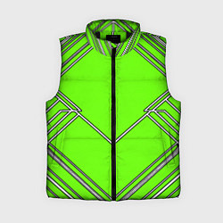 Женский жилет Белые полосы на зелёном фоне