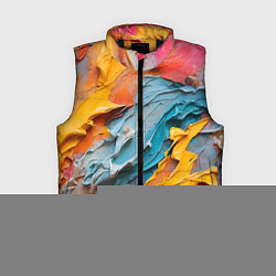 Женский жилет Абстрактная живопись акрилом, цвет: 3D-черный