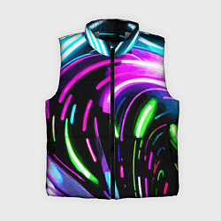 Женский жилет Неоновая экспрессивная абстракция, цвет: 3D-светло-серый
