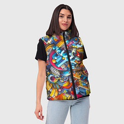 Женский жилет Фантазийный паттерн - граффити, цвет: 3D-светло-серый — фото 2