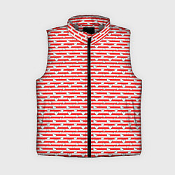 Женский жилет Маленькие сердечки красный полосатый, цвет: 3D-светло-серый