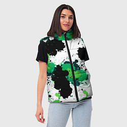 Женский жилет Яркие брызги красок, цвет: 3D-черный — фото 2