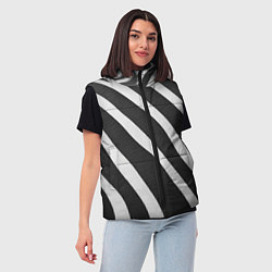 Женский жилет Зебровые линии, цвет: 3D-черный — фото 2
