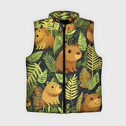 Женский жилет Капибары - лесной маскировочный камуфляж, цвет: 3D-красный