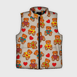 Женский жилет Мишки в свитерах и сердечки, цвет: 3D-черный