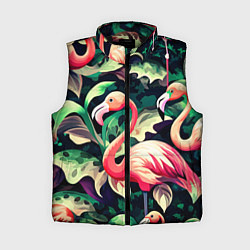 Женский жилет Камуфляж розовый фламинго, цвет: 3D-черный