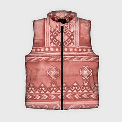 Женский жилет Красный славянский орнамент, цвет: 3D-красный