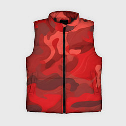 Женский жилет Красный камуфляж крупный, цвет: 3D-черный