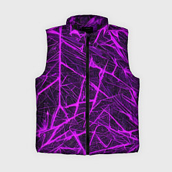 Женский жилет Фиолетовая паутина на чёрном фоне, цвет: 3D-черный