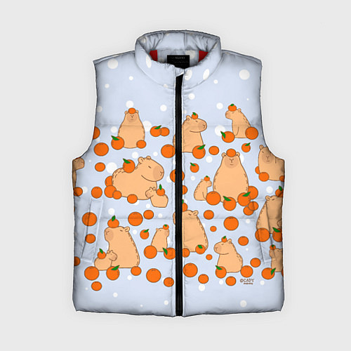 Женский жилет Мем капибара и мандарины / 3D-Красный – фото 1