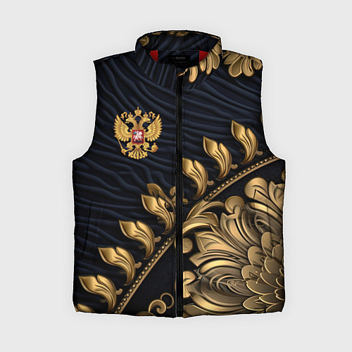 Женский жилет Золотой герб России лепнина / 3D-Красный – фото 1