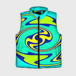 Женский жилет Скрученные неоновые линии, цвет: 3D-черный