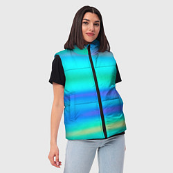 Женский жилет Неоновые мягкие полосы через матовое стекло, цвет: 3D-светло-серый — фото 2