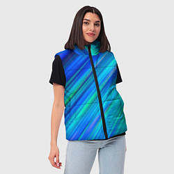 Женский жилет Неоновые синие лучи, цвет: 3D-светло-серый — фото 2