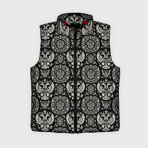 Женский жилет Черно-белый греб России паттерн / 3D-Красный – фото 1