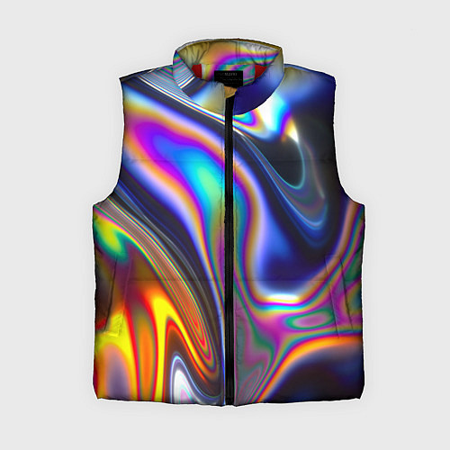 Женский жилет Жидкая голографическая бензиновая абстракция / 3D-Красный – фото 1