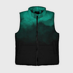 Женский жилет Зелёный туман на чёрном, цвет: 3D-черный