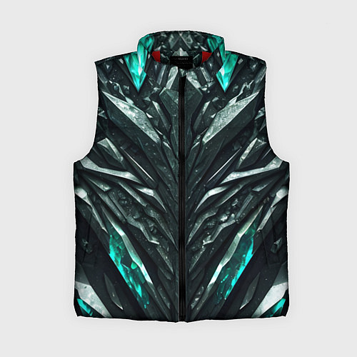Женский жилет Зелёная малахитовая броня / 3D-Красный – фото 1