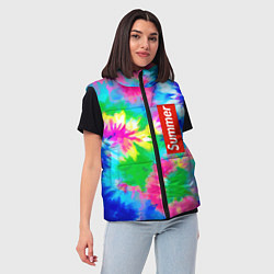 Женский жилет Color abstraction - summer, цвет: 3D-черный — фото 2