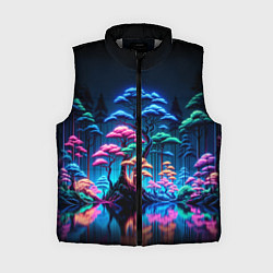 Женский жилет Неоновый лес - нейросеть