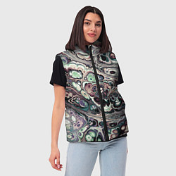 Женский жилет Абстрактный разноцветный узор, цвет: 3D-черный — фото 2