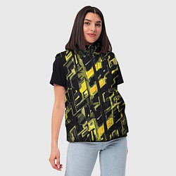 Женский жилет Жёлтые неоновые линии, цвет: 3D-красный — фото 2