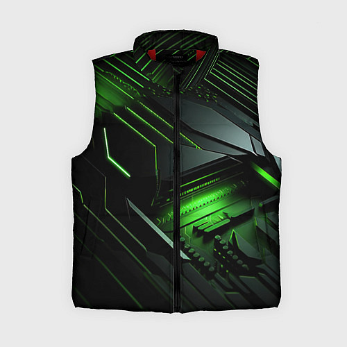 Женский жилет Металл и зеленый яркий неоновый свет / 3D-Красный – фото 1