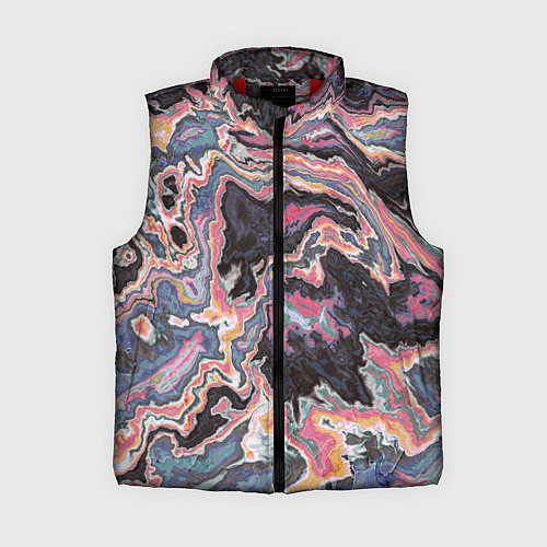 Женский жилет Мраморный узор разноцветный / 3D-Красный – фото 1
