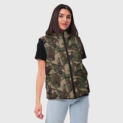 Женский жилет Йога и гимнастика - камуфляж, цвет: 3D-красный — фото 2