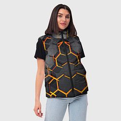 Женский жилет Нано соты шестиугольник, цвет: 3D-черный — фото 2