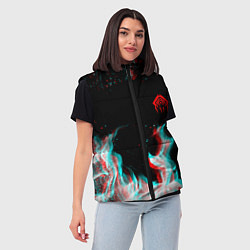 Женский жилет Warframe огонь глитч, цвет: 3D-светло-серый — фото 2