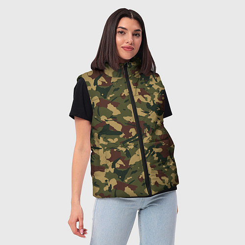 Женский жилет Абстрактный камуфляжный паттерн / 3D-Светло-серый – фото 3