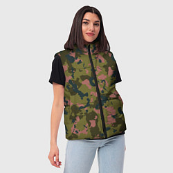 Женский жилет Камуфляжный паттерн зеленый с розовыми пятнами, цвет: 3D-светло-серый — фото 2