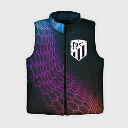 Женский жилет Atletico Madrid футбольная сетка, цвет: 3D-черный