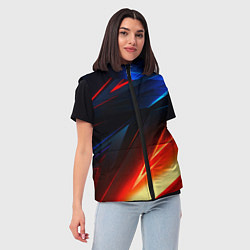 Женский жилет Geometry stripes neon steel, цвет: 3D-черный — фото 2
