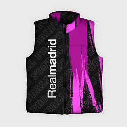 Женский жилет Real Madrid pro football по-вертикали, цвет: 3D-черный