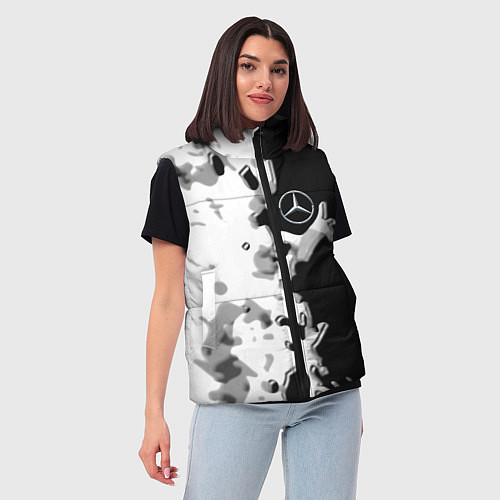 Женский жилет Mercedes benz sport germany steel / 3D-Светло-серый – фото 3