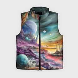 Женский жилет Акварельный пейзаж далёкой планеты, цвет: 3D-светло-серый