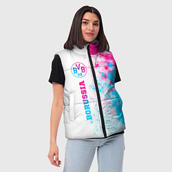 Женский жилет Borussia neon gradient style по-вертикали, цвет: 3D-черный — фото 2