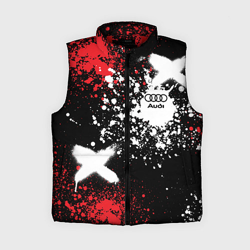 Женский жилет Ауди на фоне граффити и брызг красок / 3D-Красный – фото 1