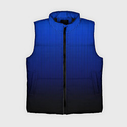 Женский жилет Полосатый градиент сине-чёрный, цвет: 3D-черный