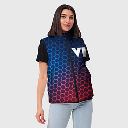 Женский жилет GTA 6 неоновые соты, цвет: 3D-черный — фото 2