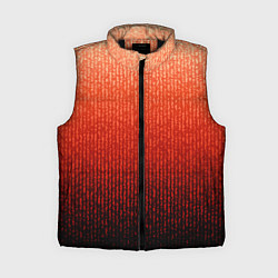 Женский жилет Полосатый градиент оранжево-красный в чёрный