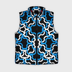 Женский жилет Сине-белые полосы на чёрном фоне